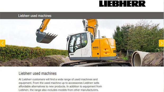 Liebherr relance son site internet pour les machines d'occasion