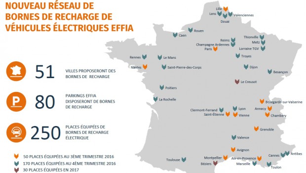 Effia déploie 250 bornes de recharge dans ses parkings