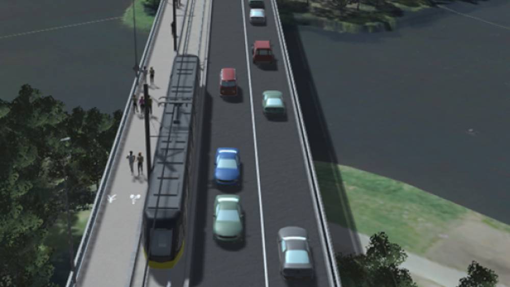 Tramway de Brest :  Elargissement du pont de la Villeneuve