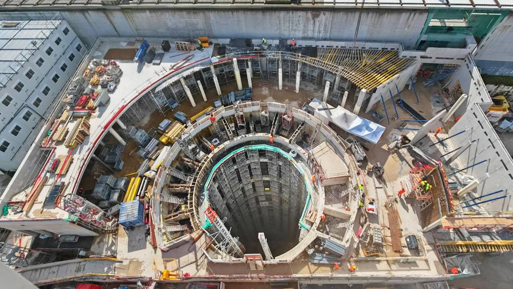 Des étaiements de grande hauteur pour la gare la plus profonde de France