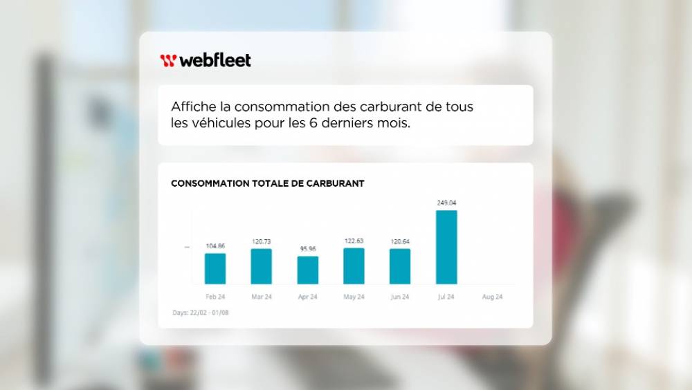 Webfleet AI Assistant interagit avec les données de flotte