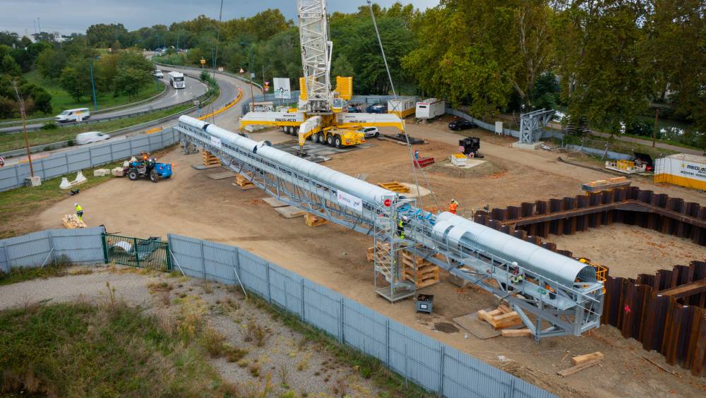 Ligne C de Toulouse : un convoyeur à proximité du Puits Canal