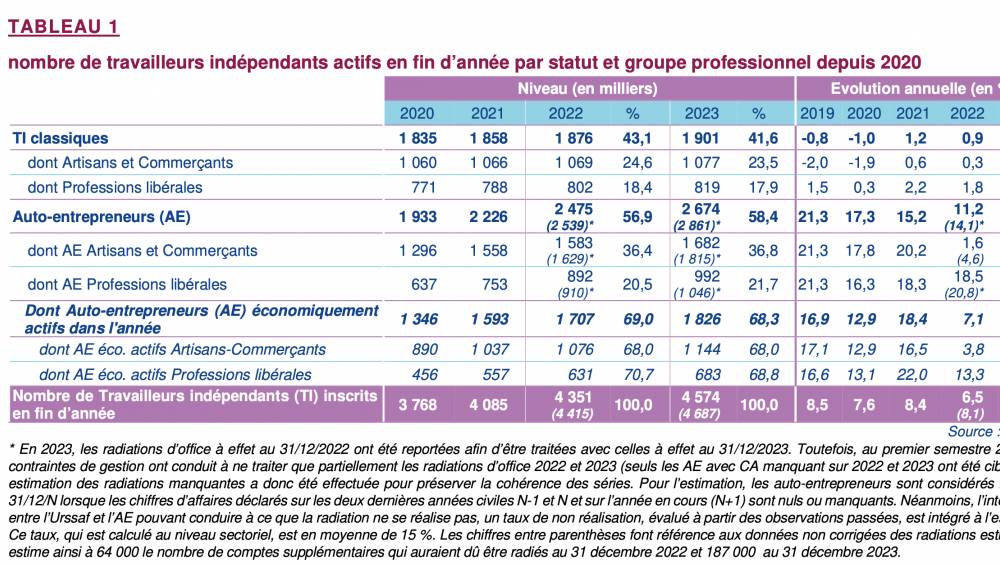 En 2023, la croissance des travailleurs indépendants portée par les auto-entrepreneurs