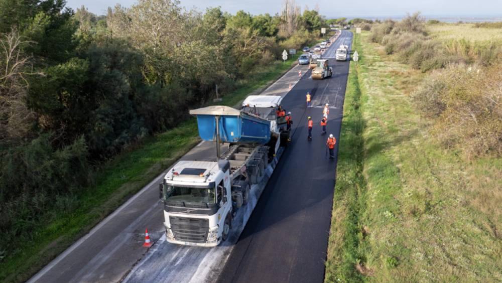 Un enrobé recyclé et un liant vert sur les RD 61 et 62 en Occitanie